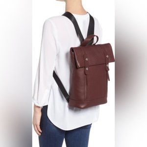 Treasure & Bond Remy Genuine Leather Backpack Burgundy Brown Convertible Purse